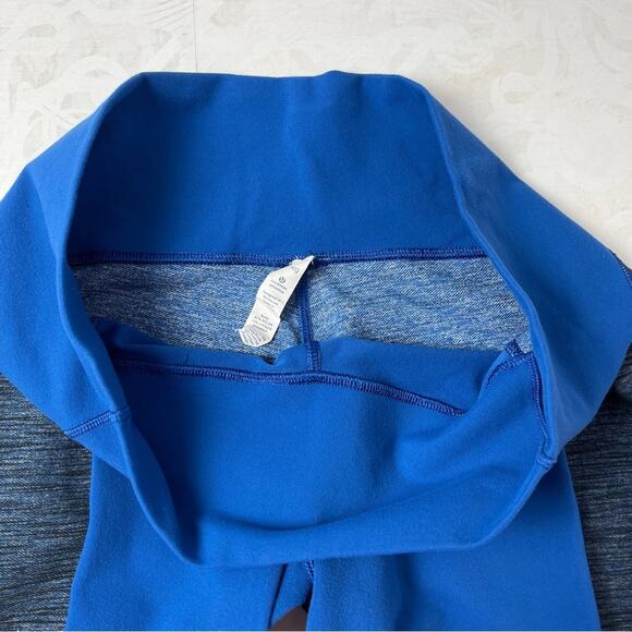 Lululemon Barre Pulse Pant Limitless Blue Reversible Slub Denim Size 12 Like New - Picture 10 of 16